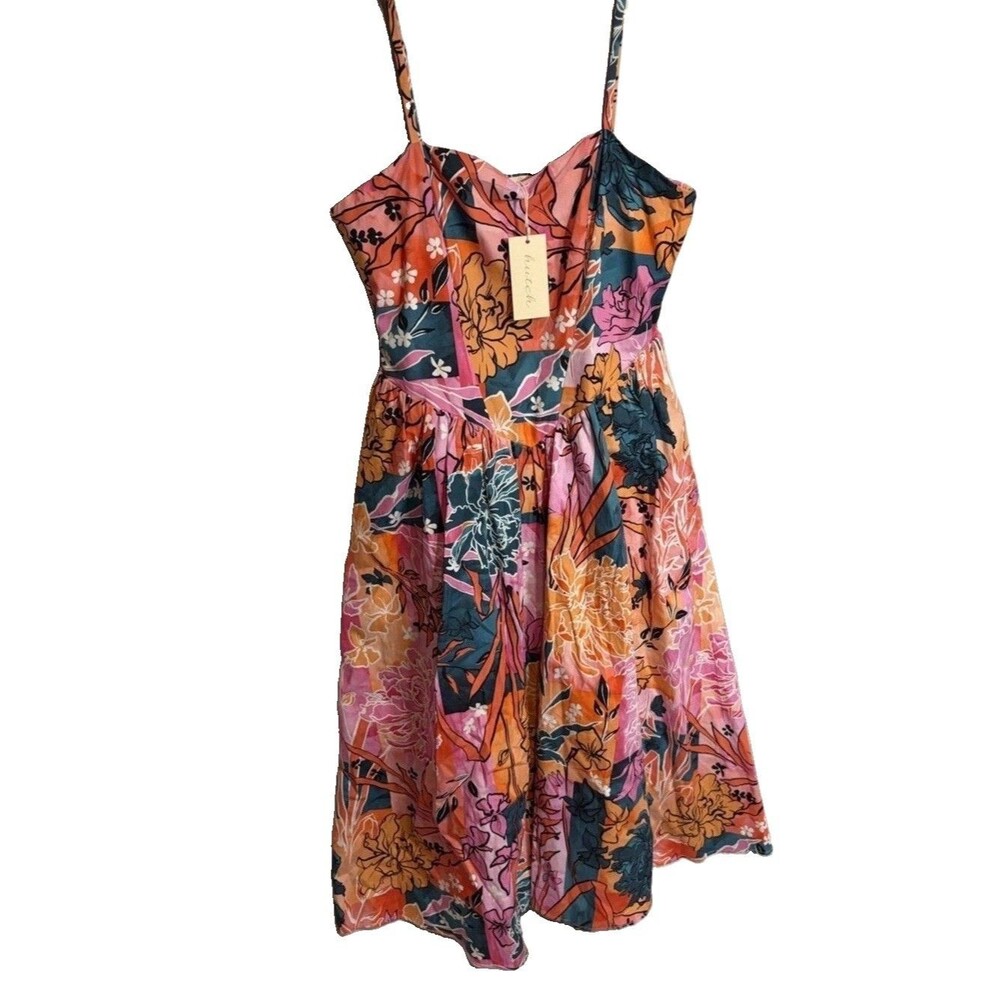 Anthropologie Hutch Floral Strap Drop-Waist Midi Dress Woman’s Size Medium NWT